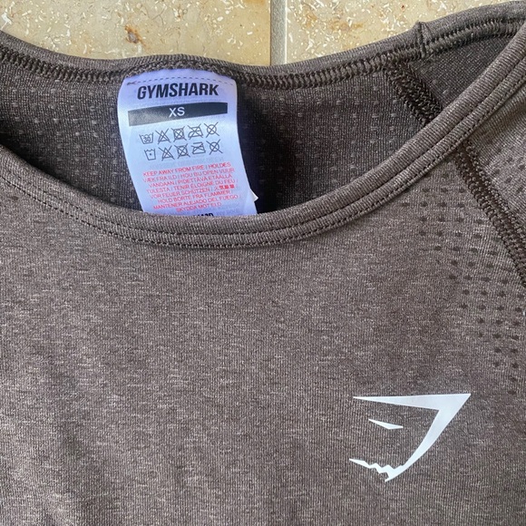 Brown Gymshark Vital Seamless 2.0 Cropped Longsleeve - Picture 2 of 3